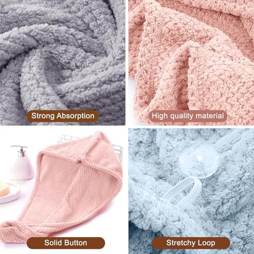 Microfiber Hair Towel for Women 3 Pack Super Absorbent for Curly - Image 4