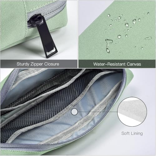 imComor Universal Electronics Accessories Case Bag, 2-Pack Portable Soft Carrying Case Bag Pouch Wire Cable Organizer for Hard Drive, Power Adapter, Laptop Mouse, Cosmetics Kit, Small+Big-Mint Green - Image 4