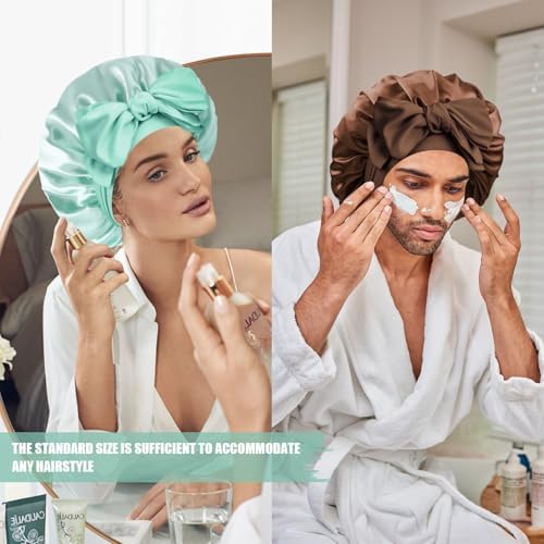 Silk Bonnet for Women,Adjustable Double Layer Sleep Cap - Image 6