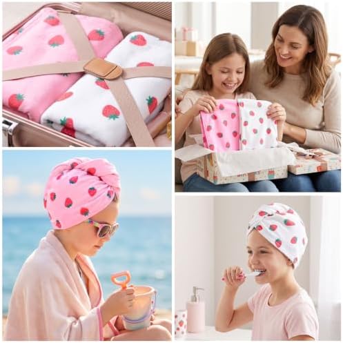 Kids Microfiber Hair Towel Wrap 2Pack Absorbent Hair Drying Turban for Girl - Image 5