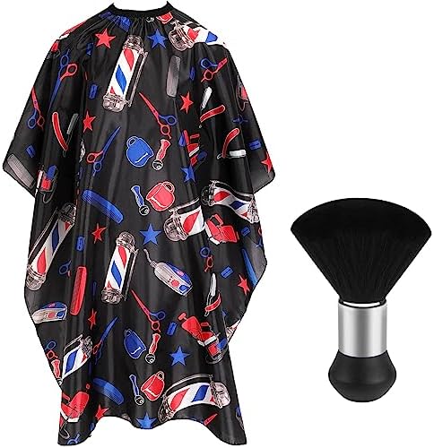 FEBSNOW Barber Cape Professional Hair Cutting Cape with Neck Duster Brush by HOMECRAFTBEAUTYBABY