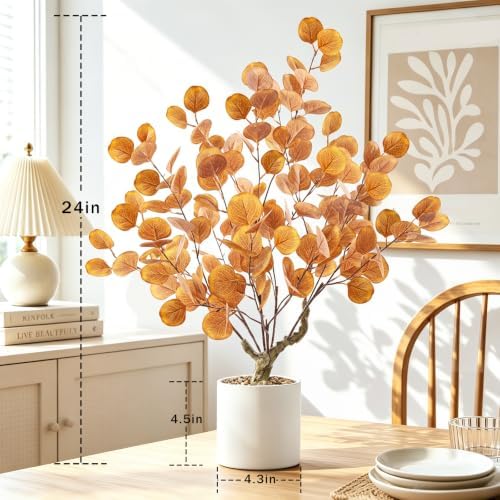 Caxchiling Artificial Fall Eucalyptus Tree 2FT, Faux Potted Tree Indoor - Image 6