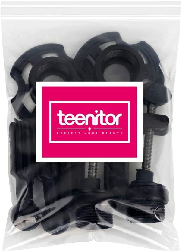 Teenitor Wig Mannequin Head Stand, 2 Pack Cosmetology Manikin Stand Mannequin Head Holder Clamp Black Wig Stand Holder - Image 6