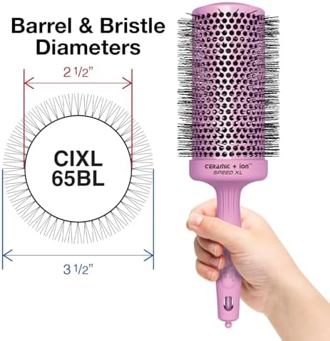 Olivia Garden Ceramic + Ion Speed XL - Extra-Long Round Thermal Hair Brush - Not Electrical - Professional Blowout Brush for Normal to Thick Hair - Image 2