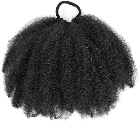 Afro Puff Bun 8Inch 4B/4C Kinky Curly Natural Hairstyle For Black Women by Unknown