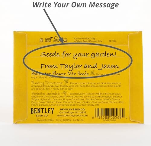 Bentley Wildflower Pollinator Mix, 25 Non-GMO Packets for Garden Planting, Non-Coated Flower Seeds to Grow Plants and Help Bees, Beautiful Gift - Image 4