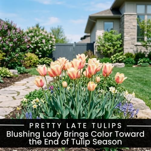 25 Blushing Lady Tulip Bulbs for Fall Planting | Pink Yellow Spring Flowers - Image 3