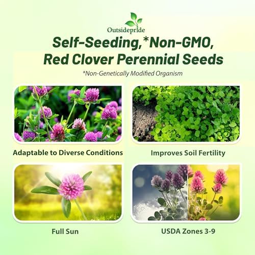Outsidepride Perennial Red Clover Seeds - 2 lbs. Self-Seeding, Nitrocoated, Inoculated Clover Seeds for Lawn, Yard, Forage, Pasture, Hay, Nitrogen Fixation, Soil Improvement & Crop Rotation Programs - Image 3