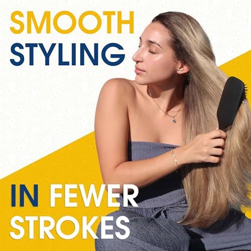 Giorgio Detangling Paddle Brush - Large Air Cushion Paddle Brush with Ball Tip Tourmaline Bristles - Anti Static Hair Care Tool for Men and Women, Wet or Dry - Black - Image 4