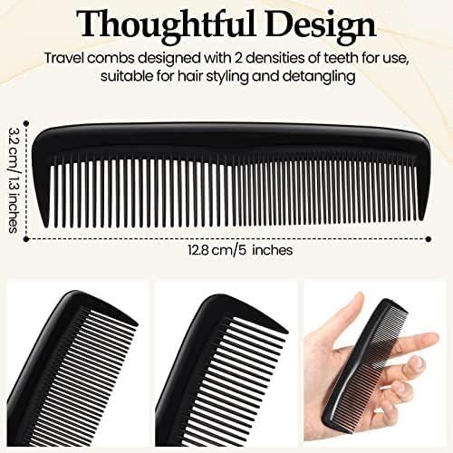 150 Pcs Combs Bulk, 5" Black Fine and Wide Tooth Plastic Comb for Women Men (Pack of 2) - Image 2