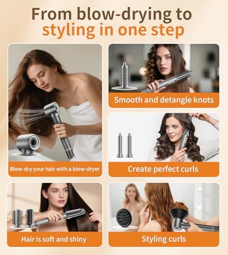 9-in-1 Hair Dryer Brush Kits, Curly Hair Dryer with Diffuser for Women - Image 5