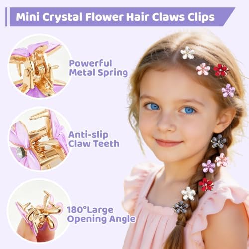 Girls Hair Accessories Set 77Pcs All In One Purple Mixed Hair Tie Clip Kit - Image 6