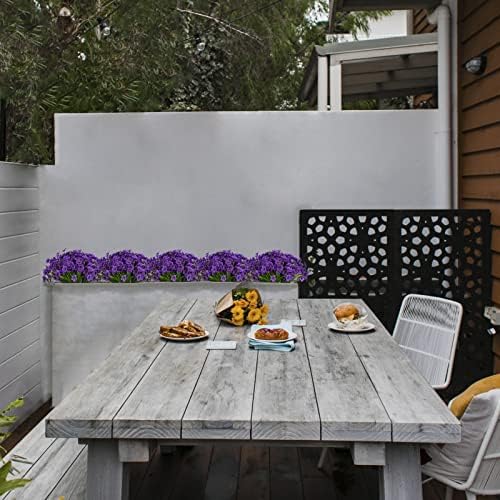 LikSoor 21 Bundles Artificial Outdoor UV Resistant Flowers No Fade Fake Outside Flowers Plastic Greenery Faux Shrubs Garden Porch Window Box Home Decoration(Purple) - Image 5
