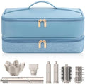 Travel Hair Dryer Case for Shark Flexstyle, Double-Layer Carrying Case for Shark Flex Style Blow Dryer, Portable Hair Tools Storage Organizer Bag for Shark Beauty Hairdryer Attchments (Misty Blue) by Adworte