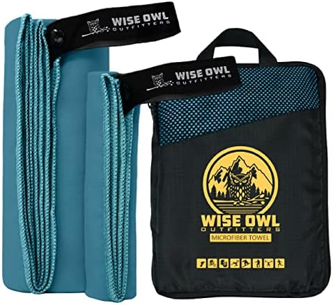 Wise Owl Outfitters Microfiber Camping Towel - Quick Dry Towel for Travel, Backpacking, Hiking, Beach, Gym & Yoga - Compact, Fast Drying & Lightweight by WiseOwlOutfitters