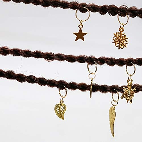 SweetMe 230 Pieces Hair Jewelry for Women Braids, 16 Style Loc Jewelry for Braiding Hair, Cute Pendant Hair Jewels Rings for Dreadlocks Braiding Accessories - Image 6