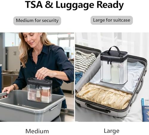 PACKISM Clear Makeup Bag for Travel - TSA Approved Toiletry Bag, 2 Black - Image 2