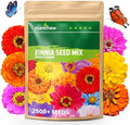 2500+ Zinnia Dahlia Seeds Flower Seeds for 2026 Planting, 0.7 Oz, 5 Varieties (Pink, Yellow, Orange, White, Purple), 20G Mixed Colors and Large Blooms, Open Pollinated - Bulk by PLANTMEW