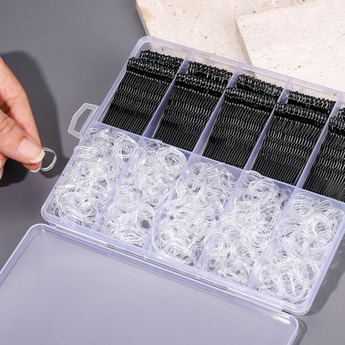 YGDZ 750PCS Bobby Pins Black Kit, 250 Hair Pins for Women, 2 Inch Wave Bobby Pins for Black Hair, 500 Clear Elastic Hair Ties, Bulk Hair Pin for Buns, Hair Accessories for Women, Kids, Girls - Image 7