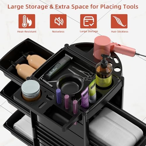 7-Layer Salon Trolley Cart with 6 Drawers for Hair Stylist - Image 2