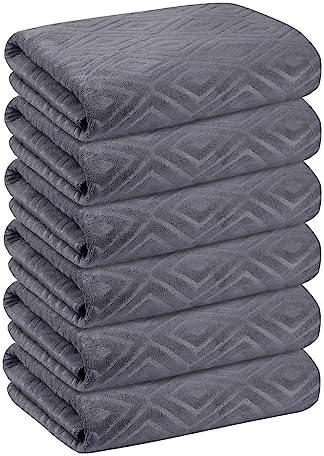 JML Microfiber Bath Towels Set, Grey, 30" x 60", 6 Pack - Image 2
