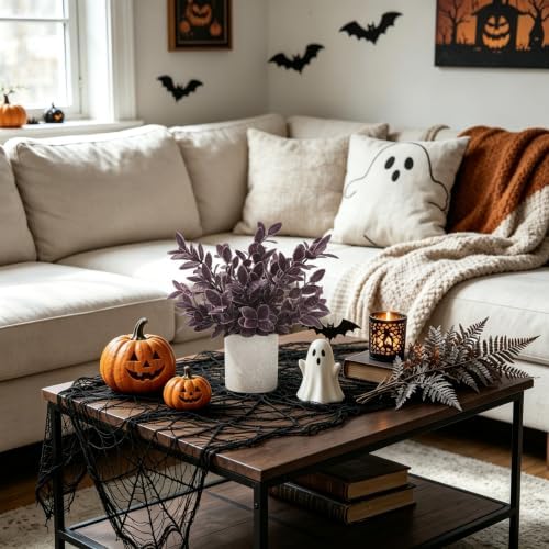 Der Rose 3 Pack Plum Eucalyptus Fake Plants for Halloween Bathroom Decor - Image 5