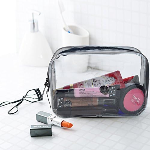 Wobe 5 Packs Clear Cosmetics Bag TSA Approved, PVC Zippered Toiletry Carry Pouch Portable Makeup Bag for Vacation Travel, Bathroom and Organizing Waterproof Makeup Bag Vinyl Plastic Organizer Case - Image 5