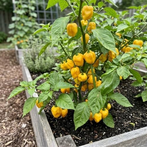2 Yellow Bonnet Pepper Live Plants, 4-7" Tall Pepper Seedlings - Image 6