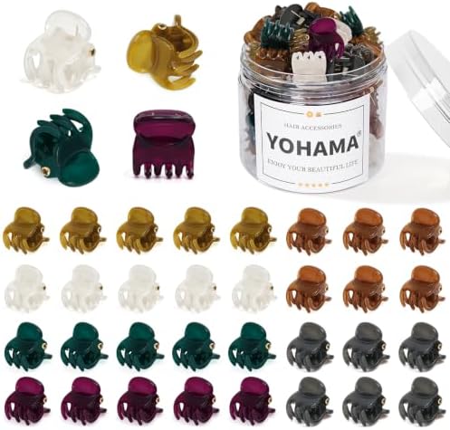 YOHAMA 36Pcs Small Hair Claw Clips Durable Mini Bangs Jaw for Women& Girls by YOHAMA