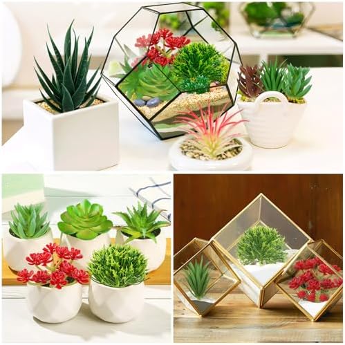 QUOZUO Artificial Succulents Plants, 16pcs Fake Succulents Plant for DIY Home Floral Wall Garden Office Party Decoration Colorful (Unpotted) - Image 6