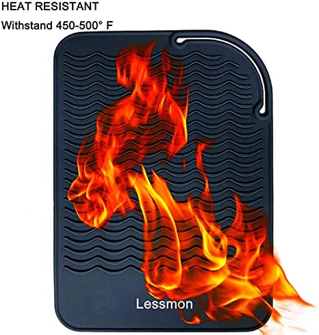 Lessmon Large Heat Resistant Mat for Hair Styling Tools, 11 x 7.5 in, Black - Image 5