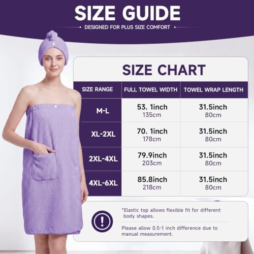 Oversized Bath Towel Wrap for Women with Plus Size Hair Dry Towel Set - Image 2