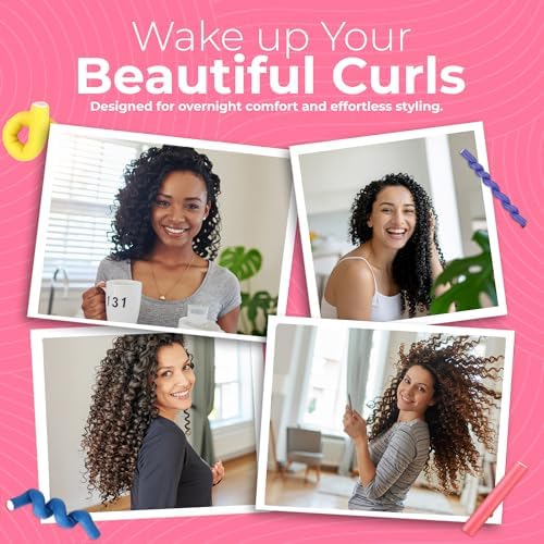 My Beauty Spot Flexi Rods Foam Hair Rollers 3/4" 5/8" and 1" Diameter Professional Salon Quality 47 Pcs Rubber Hair Rollers for Long, Medium and Short Hair (Rainbow) - Image 7