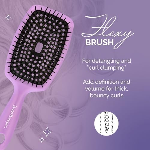 Curl Keeper Flexy Hair Brush, Purple - Detangling Hair Brush with Flexible Bristles for Shower Use, Combing Through Curls & Removing Tangles - Lightweight Hair Accessories for All Hair Type - Image 2