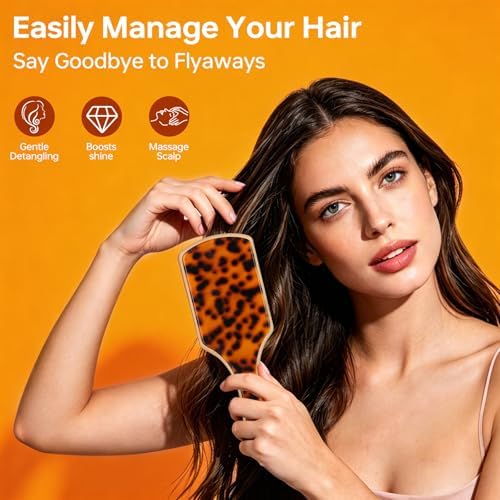 Bamboo Paddle Hair Brush for Women, Detangling & Scalp Massage - Image 4