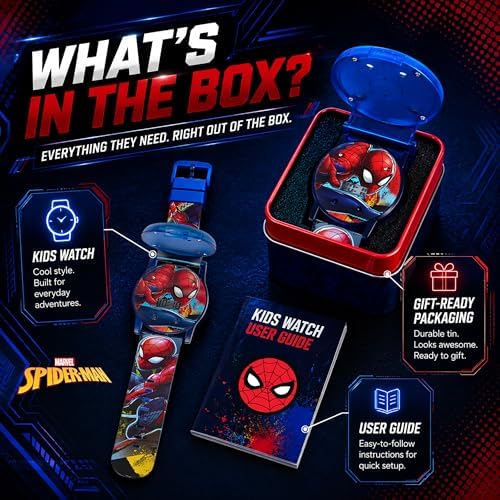 Marvel Spider-Man Kids Watches – Digital Display, Interactive Features, Adjustable Strap, Vibrant Spider-Man Graphics, Durable for Active Kids - Image 6
