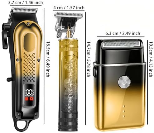3-in-1 Hair Clippers for Men, Beard Trimmer & Foil Shaver, Golden - Image 6