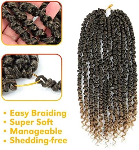Passion Twist Hair 12 Inch Passion Twist Crochet Hair 9Packs Crochet Hair for Black Women Pretwisted Crochet Twists Hair Pre Looped T27 - Image 4