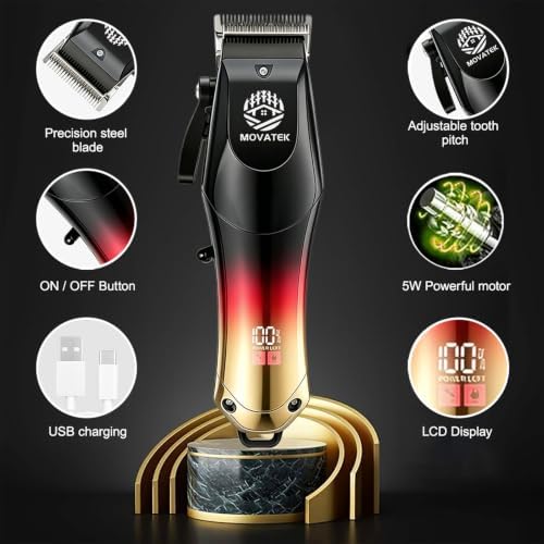 Hair Clippers for Men, Hair Clipper Trimmer with LED Display, Cordless Hair Clipper Shaver Beard Trimmer, Hair Cutting Set, Holiday Gift for Father's Day - Image 2
