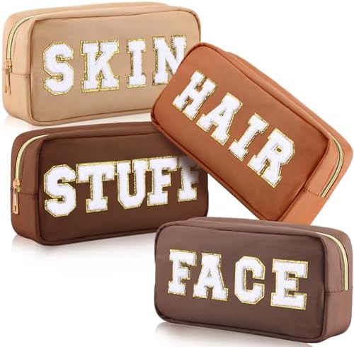 Remerry 4 Pcs Makeup Bags Nylon Set,Brown Series by Remerry