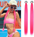 Ponytail Extension 2 Pc Rose Red Braid Ponytail Extension with Elastic Tie by LyoRuSi