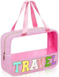 Sanwuta 1 Pcs Clear Seersucker Travel Bag, Pink by Sanwuta