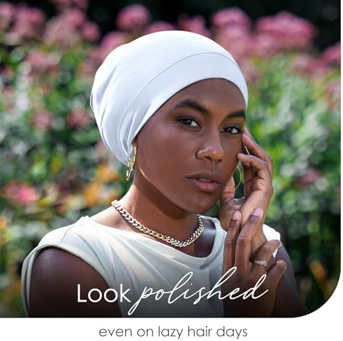 Silk Satin Hair Bonnet for Sleeping - Black Women & Men's Sleep Cap - Image 5