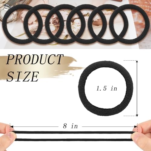 Kanprincess Black Nylon Hair Ties, 100PCS No-Damage Soft Bands for Women - Image 2