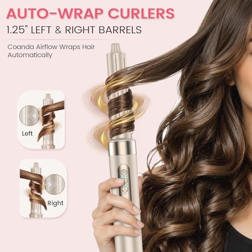 8-in-1 Hot Air Styler & Hair Dryer Brush Set with Auto-Wrap Curlers - Image 4