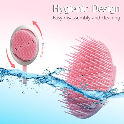 Scalp Massager Hair Growth - Electric Head Massager Brush - Unique Birthday Gifts for Women - Sonic Vibration Comb for Stimulating Follicles - Relax Scalp Stress for Mom - Pink - Image 7