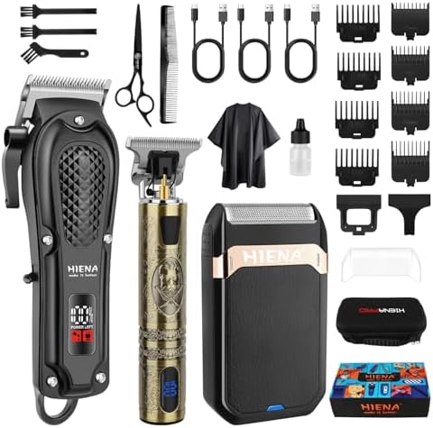 HIENA PRO Hair Clippers for Men, Cordless Hair Cutting Kit by HINEAPROHairTrimmer