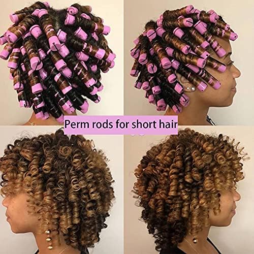 Perm Rods for Natural Hair, 60 pcs Medium Size Hair Rollers for Long Short Hair Styling Tool Hair Curlers - Image 6