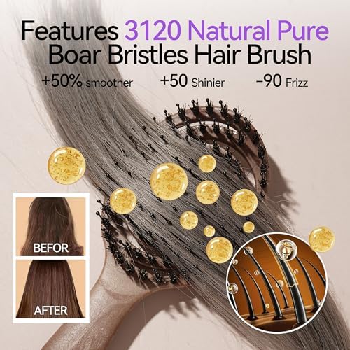 Travel Boar Bristle Hair Brush, Mini Small Pocket Hairbrush For Women Kids - Image 5