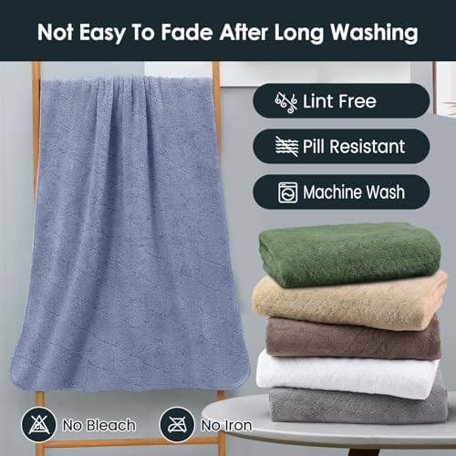 JML Bath Towels, Pack of 4, 30"x60", Large, Blue - Image 6